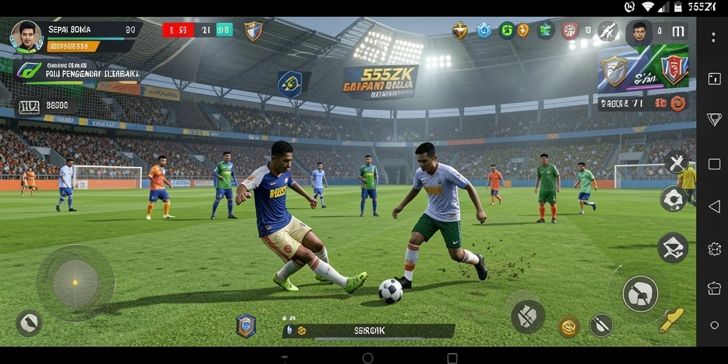 Tampilkan gameplay aksi nyata dari 555ZK dengan tim sepak bola.