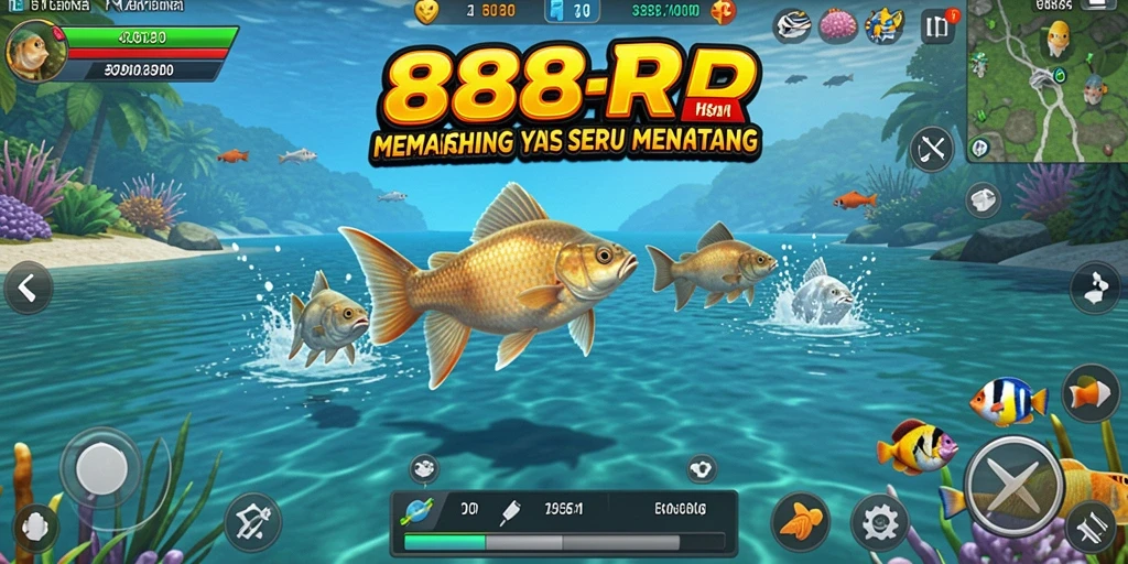 Tangkapan besar dalam gameplay Fishing di 888R.