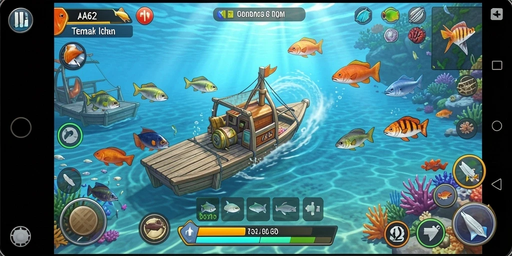 Tampilan gameplay AA62 yang penuh aksi dan keseruan Tembak Ikan.
