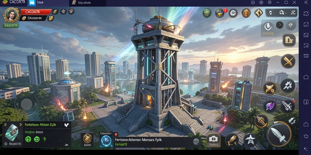 Gameplay menara pertahanan yang intens dan strategis di CACOR78.
