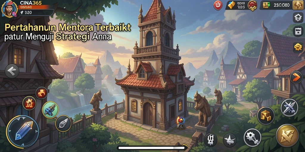 Tampilan gameplay CINA365 yang menarik dalam Tower Defense.
