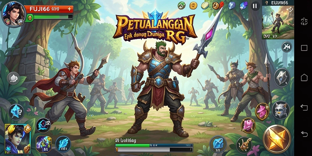 Tangkapan layar menampilkan aksi seru dalam permainan RPG FUJI66.