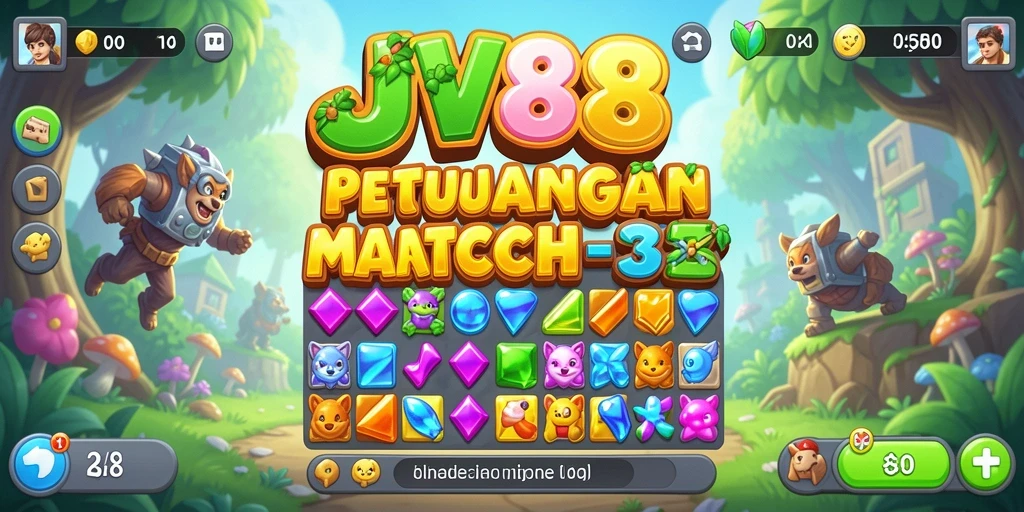 Tampilan gameplay JV88 dengan keseruan permainan Match-3 yang mengasyikkan.