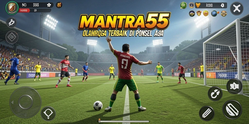 Tampilan gameplay <strong>MANTRA55</strong> dengan berbagai jenis olahraga yang penuh aksi.