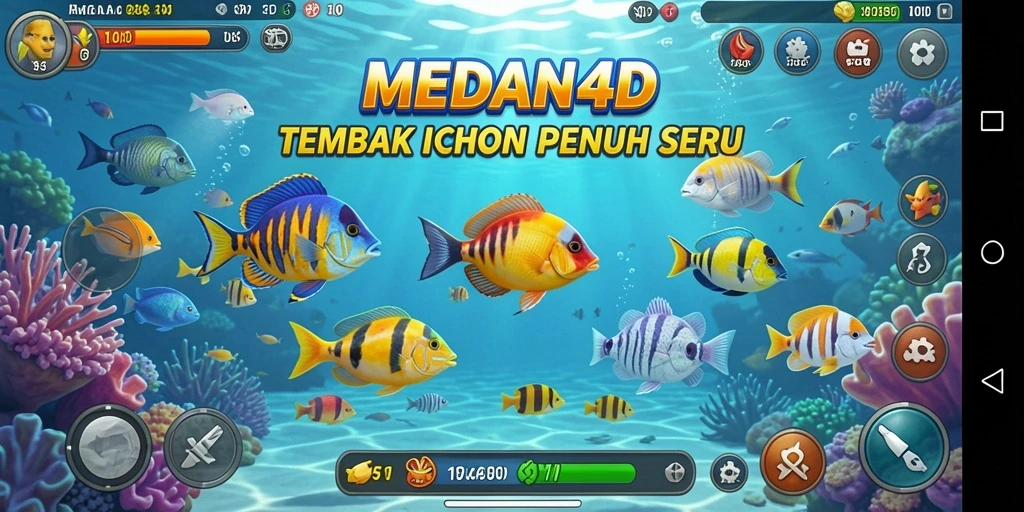 Gameplay seru dalam MEDAN4D saat menembak ikan.