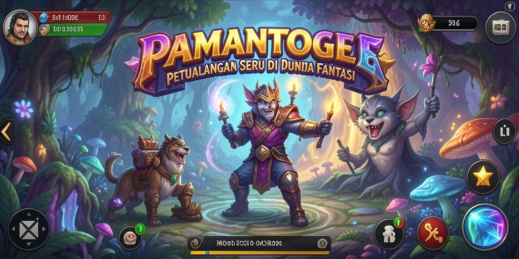 Tampilan gameplay yang menawan dari PAMANTOGEL dengan karakter petualangan.