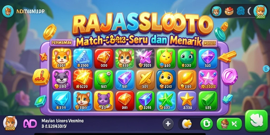 Tampilan gameplay menarik dari RAJASLOTO dalam kategori Match-3.