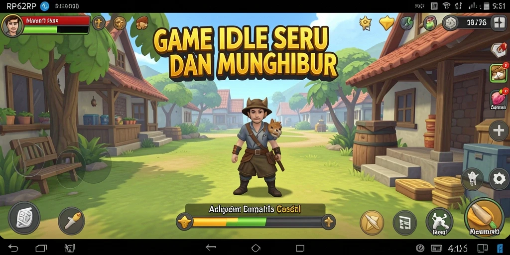 Tampilan gameplay menarik dari RP62RP yang menampilkan elemen permainan Idle.