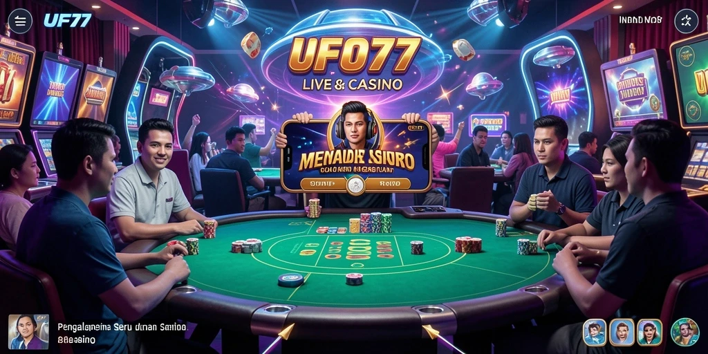 Tampilan gameplay Live Casino yang menegangkan di UFO77.