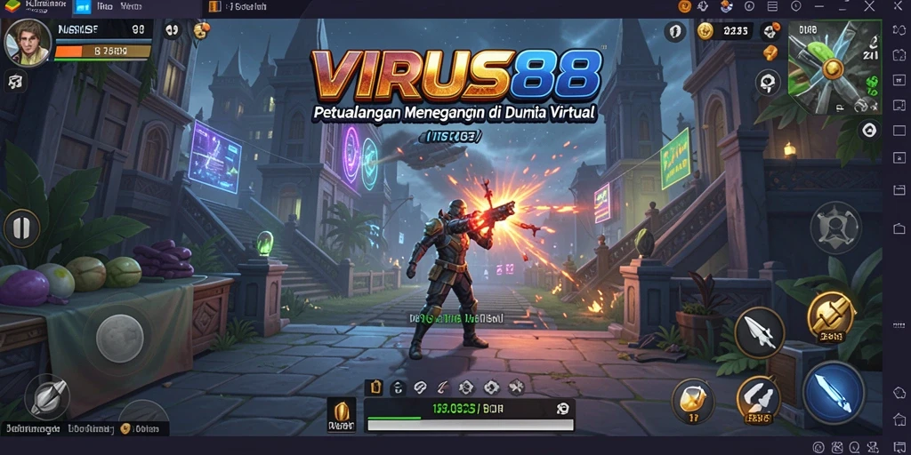 Tangkapan layar utama VIRUS88 menunjukkan momen menegangkan dalam gameplay petualangan.