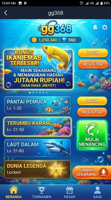 Tampilan antarmuka pengguna gg368 yang intuitif.